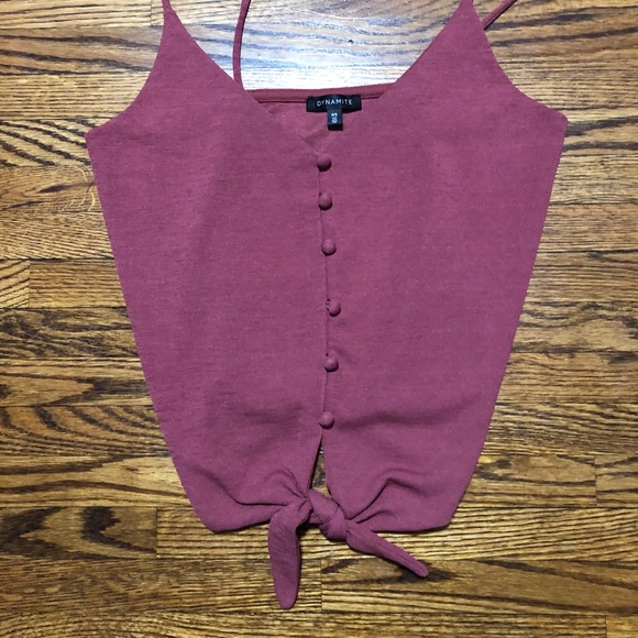 Coral Dynamite camisole with buttons and tie - Picture 2 of 4